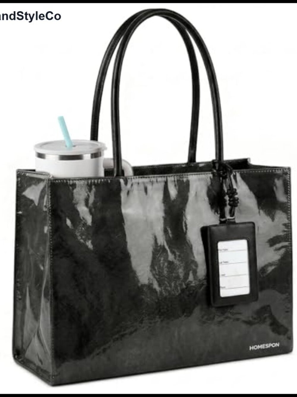 TPU Tote Bag Handbag with Top Handle Zipper Shoulder Hobo Work Weekend